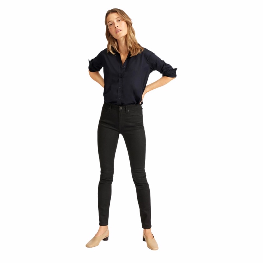 Everlane Mid Rise Skinny Jean Black Sz 25